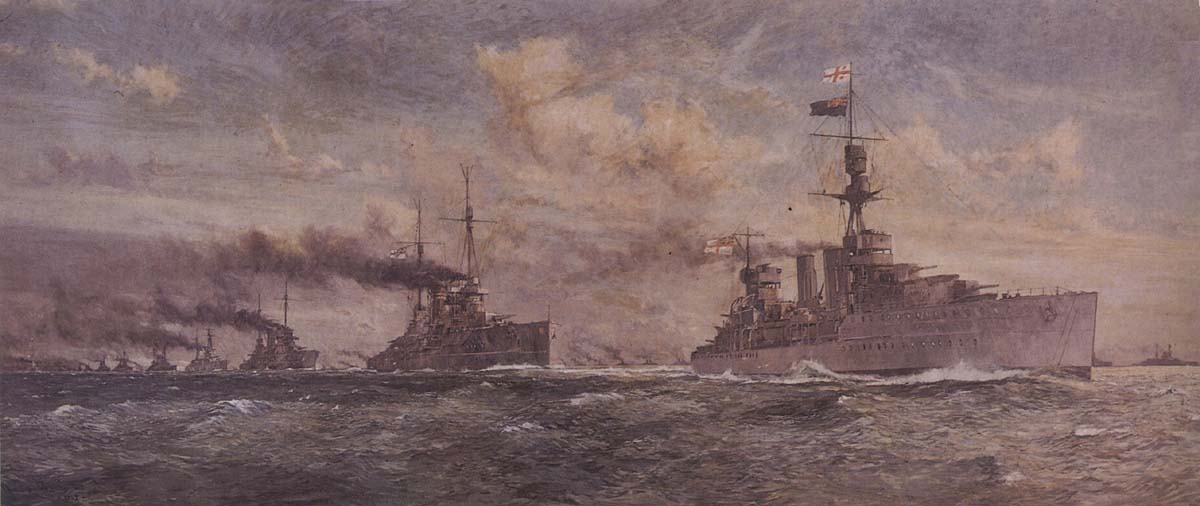 HMS Cardiff leading the surren-dered German Fleet into the Firth of Forth